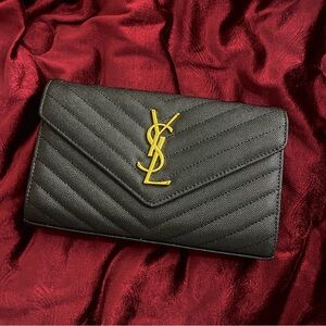YSL Black and Gold Clutch
